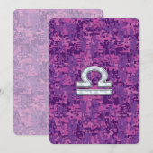 Weegschaal Dierenriem Symbool op Fuchsia Digitale  (Voorkant / Achterkant)