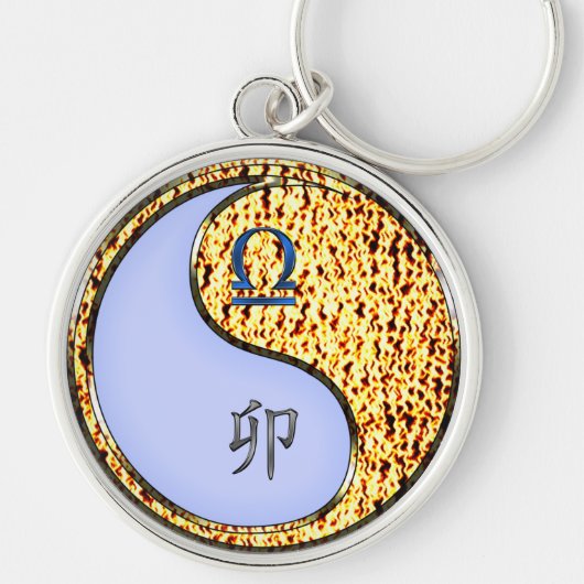 Weegschaal en vuurkonijn sleutelhanger (Voorkant)