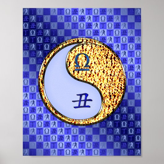 Weegschaal en vuuros poster (Voorkant)