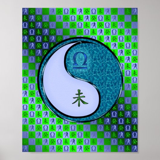 Weegschaal en watergeit poster (Voorkant)