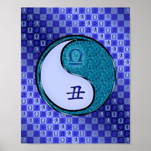 Weegschaal en wateros poster (Voorkant)