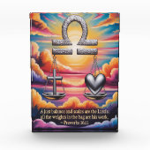 Weegschaal Geloof en Liefde Fotoblok (Voorkant)