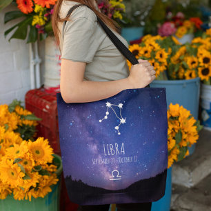 Weegschaal   Gepersonaliseerde zodiac-constellatie Draagtas