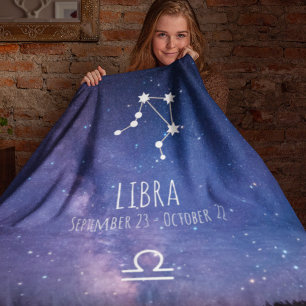 Weegschaal   Gepersonaliseerde zodiac-constellatie Fleece Deken