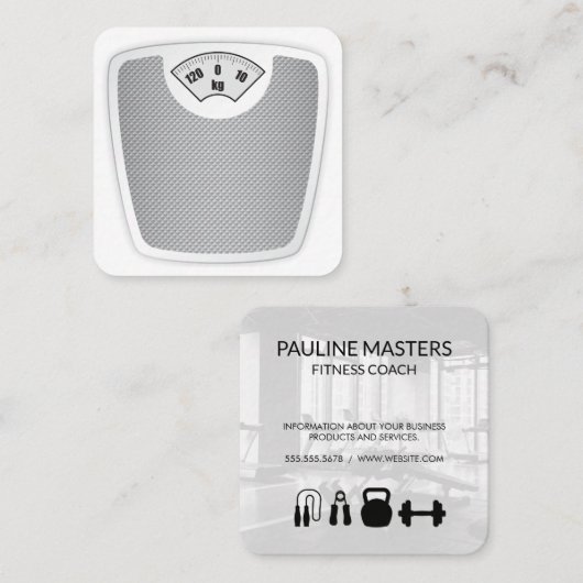 weegschaal | gezondheidsfitness afsprakenkaartje (Voorkant / Achterkant)