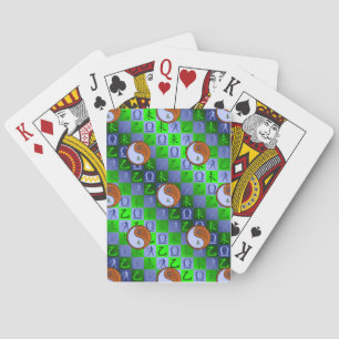Weegschaal & Houten Geit Pokerkaarten