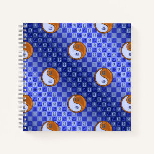 Weegschaal & Houten Os Spiraal Notebook Notitieboek