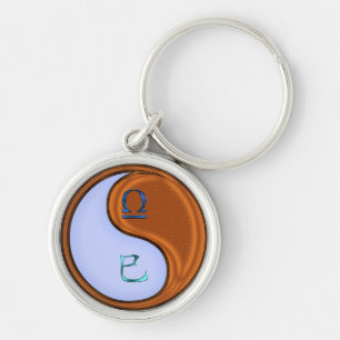 Weegschaal & Houten Slang Sleutelhanger