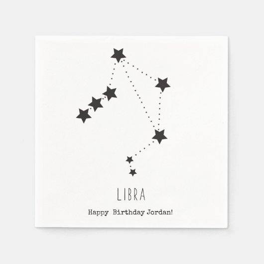 Weegschaal Oktober Verjaardagsfeest Custom Name Ph Servet (Voorkant)