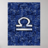 Weegschaal op Blauwe Digitale Camouflage