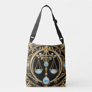 Weegschaal, Opaal en Goud Gepersonaliseerde Zodiac Crossbody Tas