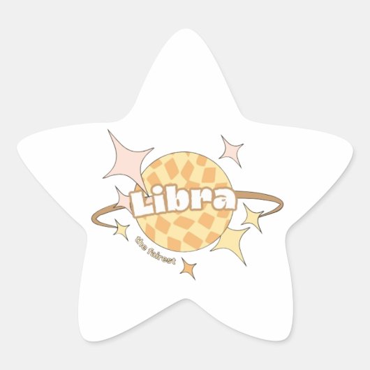 Weegschaal Retro Planet Horoscoop sticker (Voorkant)