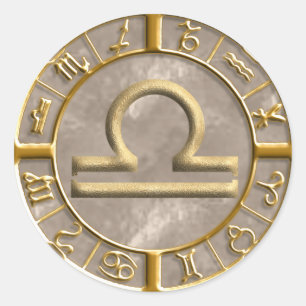 Weegschaal Ronde Sticker
