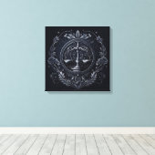 Weegschaal-september 23-Oktober 22 de Druk van het Canvas Afdruk (Insitu (Houten vloer))