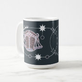 Weegschaal sterrenbeeld astrologie Mandala grijs w Koffiemok (Voorkant links)