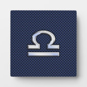 Weegschaal Sterrenbeeld in stijl van blauwe koolst Fotoplaat (Voorkant)