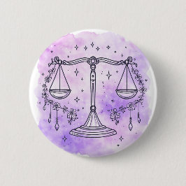 Weegschaal teken ronde button 5,7 cm