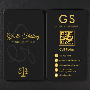 Weegschaal van de Justitie Zwart Goud Advocaat Visitekaartje