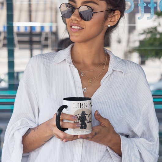 Weegschaal Vrouwelijk Zodiac Design Bruin Zwart 15 Mok