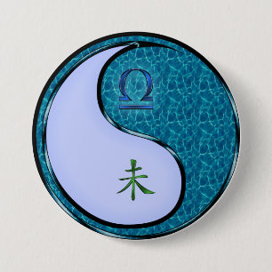 Weegschaal & Water Geit Ronde Button 7,6 Cm