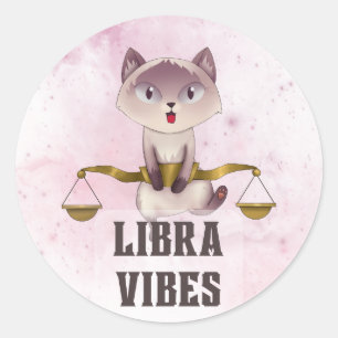 Weegschaal Zodiac Decal voor Astrologie Lovers Ronde Sticker