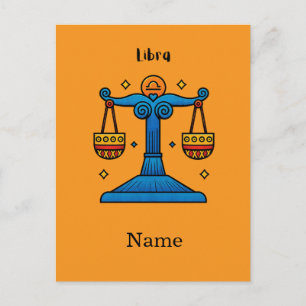 Weegschaal Zodiac Retro Pop Art - Gepersonaliseerd Briefkaart