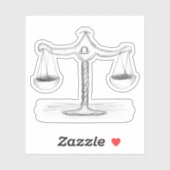 Weegschaal Zodiac Schets Sticker (Vel)