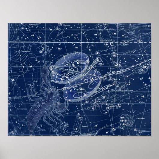 Weegschaal Zodiac Sign  illustratie Poster (Voorkant)