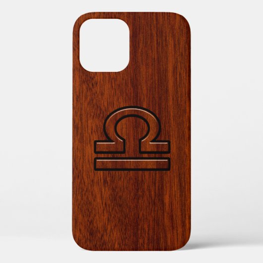 Weegschaal Zodiac Teken op Mahonie Stijl Case-Mate iPhone Case (Achterkant)