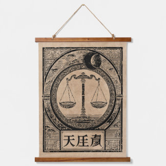 Weegschaal Zodiac Wabi Sabi Art | schaalontwerp Hangend Wandkleed