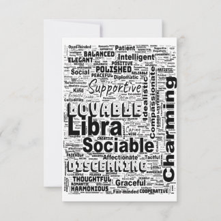 Weegschaal Zodiac Word Cloud Inspiratie Groet Kaart