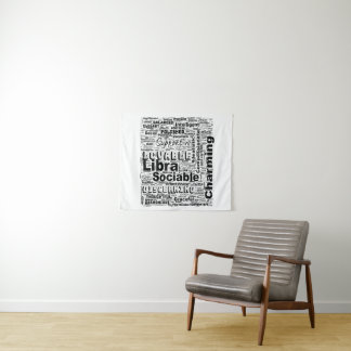 Weegschaal Zodiac Word Cloud Inspiration Tapestry Wandkleed