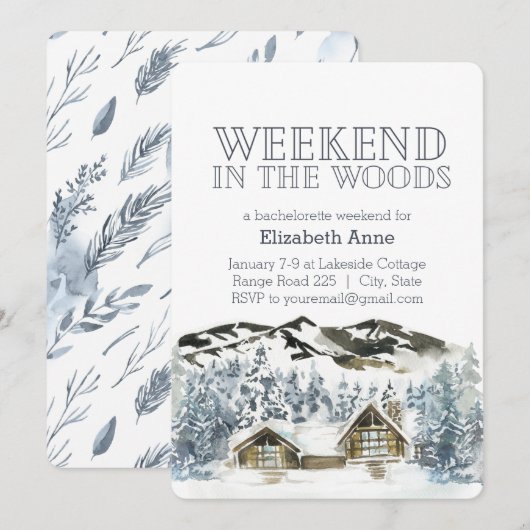 Week-end dans les bois | Invitation à une fête d'h (Devant / Derrière)