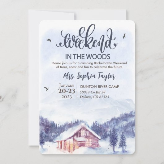 Week-end dans les bois Invitation d'hiver (Devant)