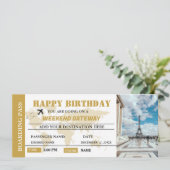 Week-end Getaway Anniversaire Carte d'embarquement (Debout devant)