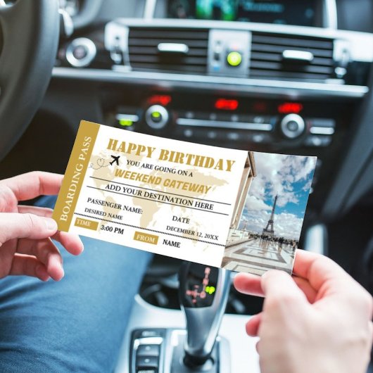 Week-end Getaway Anniversaire Carte d'embarquement