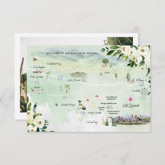 Week-end mariage à La Quinta | Carte Itinéraire (Devant / Derrière)