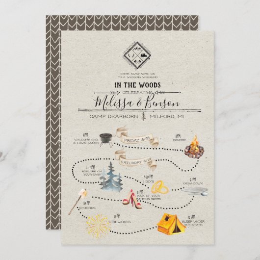 Week-end mariage dans la carte d'Itinéraire Woods (Devant / Derrière)