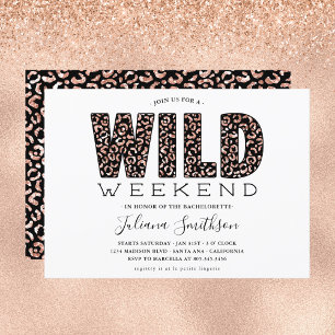 Week-end Sauvage Rose Gold Léopard Invitation pour