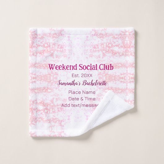 Week-end Social club parties scintillant rose part (Gant de toilette)