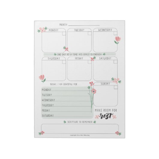 Week in een oogopslag planner notitieblok (Gedraaid)