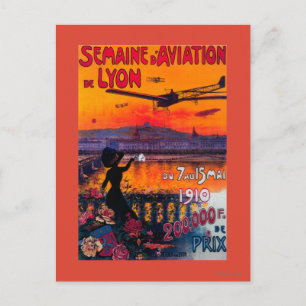 Week van Aviation De Lyon Vintage Poster Briefkaart