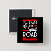 Week van de fietsveiligheid vierkante button 5,1 cm (Voorkant /achterkant)