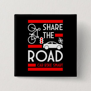 Week van de fietsveiligheid vierkante button 5,1 cm