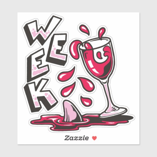 WEEK VAN DE HAAIENDYSFORIE STICKER (Vel)