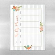 Weekblad Grijze streep Floral