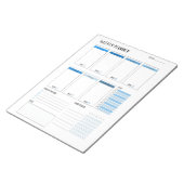 Weekblad met zondag start (blauw) 8,5 x 11 inch notitieblok (Schuin)