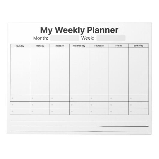 Weekblad Notitieblok (Voorkant)