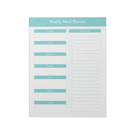 Weekblad Planner - Turquoise Notitieblok (Gedraaid)