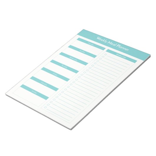 Weekblad Planner - Turquoise Notitieblok (Schuin)